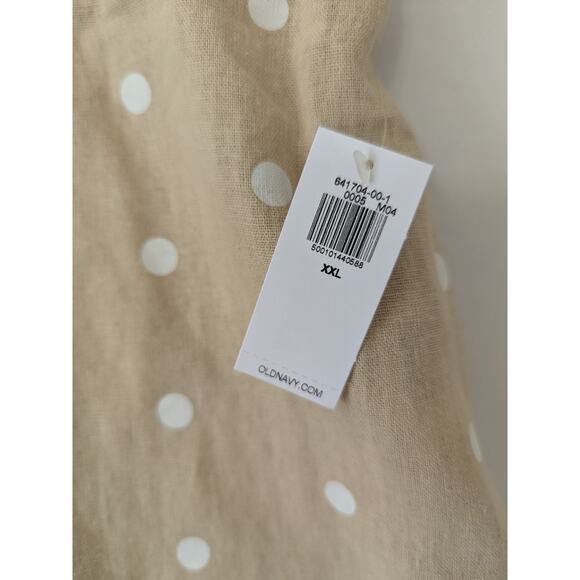 Old Navy Womens Beige Polka-dot Linen-Blend‎ A Line Skirt XXL Lightweight New - Picture 3 of 8